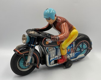 Vintage 1960s ATOM RACER tin motorcycle by Modern Toys - Made in Japan
