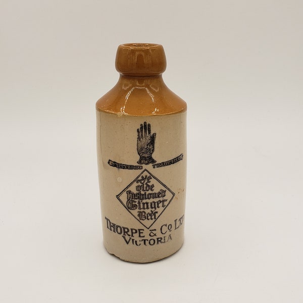 RESERVED Jesse - Antique Stoneware Thorpe Co. Ginger Beer Bottle