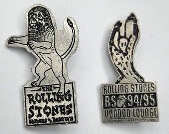 Vintage Rolling Stones Pins Voodoo Lounge / Bridges to Babylon, Promotour Productions, Brockum Pin