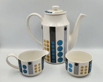 MCM MIDWINTER "Tempo" Coffee Pot, Creamer and Sugar Set, Midwinter Fine Tableware, England, 1960s - 1970s