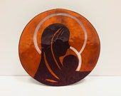 Vintage Enameled Christmas Plate Hank and Diny Frugte Madonna and Child Limited Edition 7 of 12 Edmonton Alberta