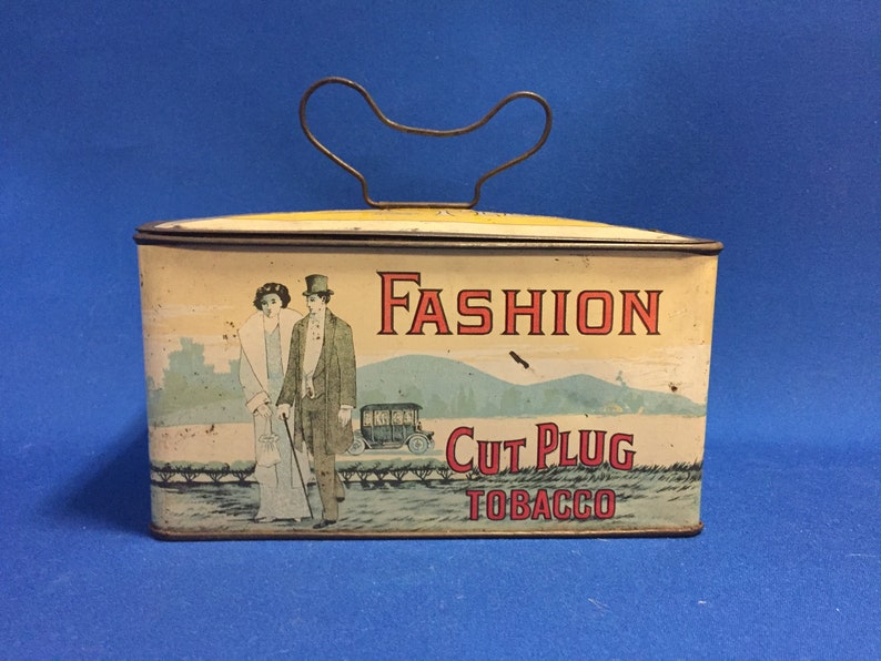 Antique Fashion Cut Plug Tobacco Tin circa 1910 Antique Etsy