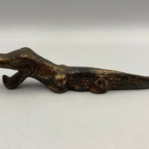 Vintage Cast Brass Alligator Bottle Opener image 3