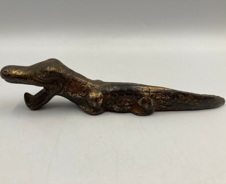 Vintage Cast Brass Alligator Bottle Opener image 3