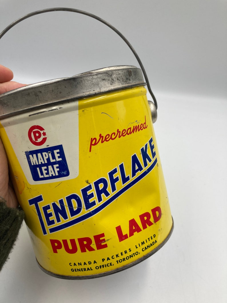 Vintage Maple Leaf 3 Lb TENDERFLAKE Pure Lard Tin With Lid Etsy