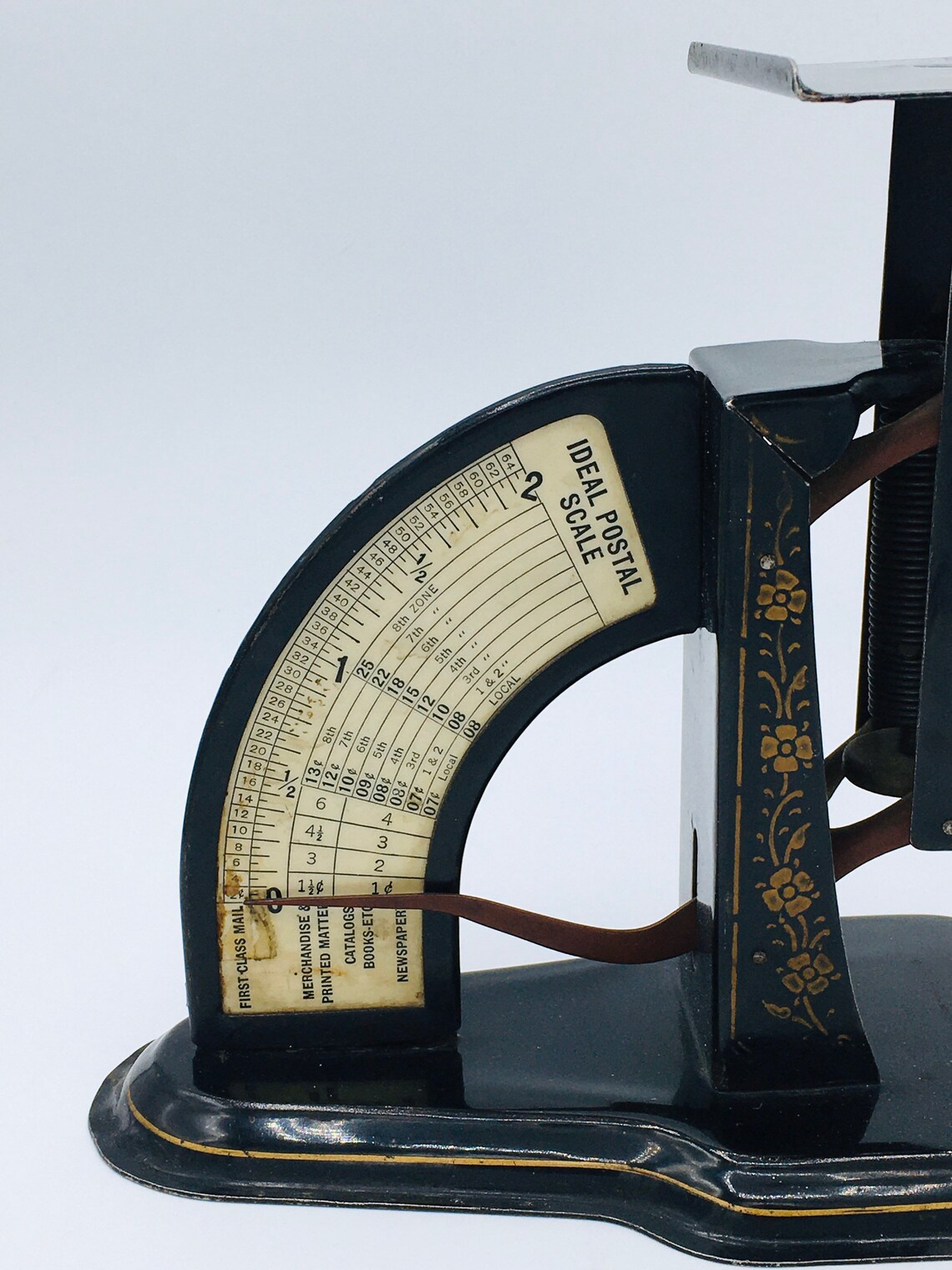 Black Ideal Postal Scale with Gold Flower Detailing Etsy