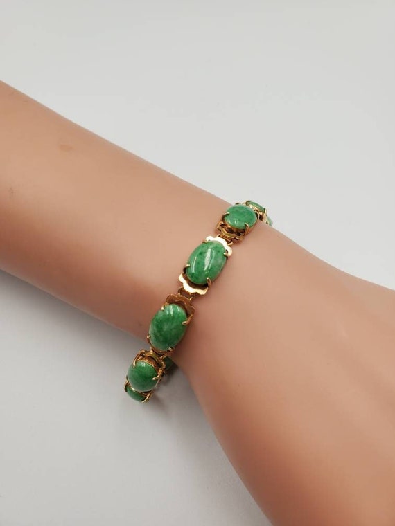 Quartet Link Jade Dragon Bracelet (with 14K Gold) – FYORO