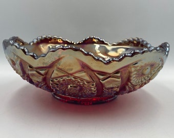 Imperial Octagon Carnival Glass Berry Bowl
