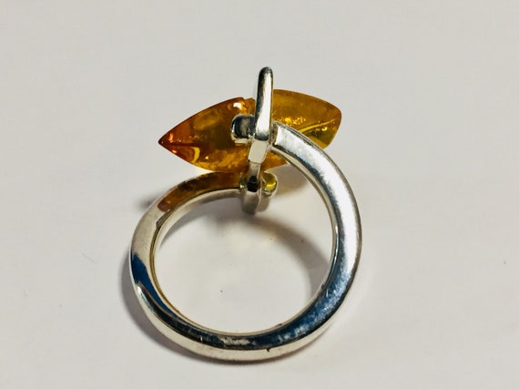 Baltic Amber Ring on Sterling Silver, Gorgeous Am… - image 8