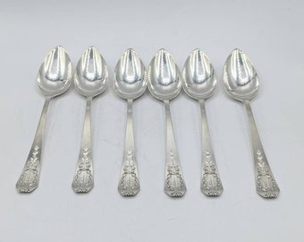 Set of 6 Whiting Sterling Silver "Madame Jumel" Pattern 1908 Citrus Spoons