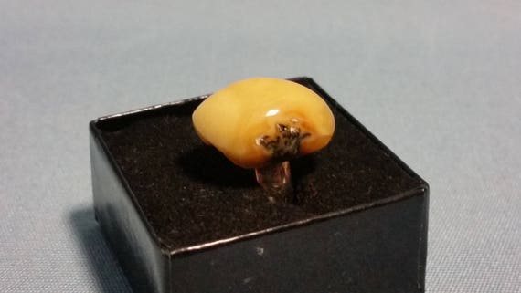 Genuine Baltic Amber Butter Color Sterling Ring - image 2