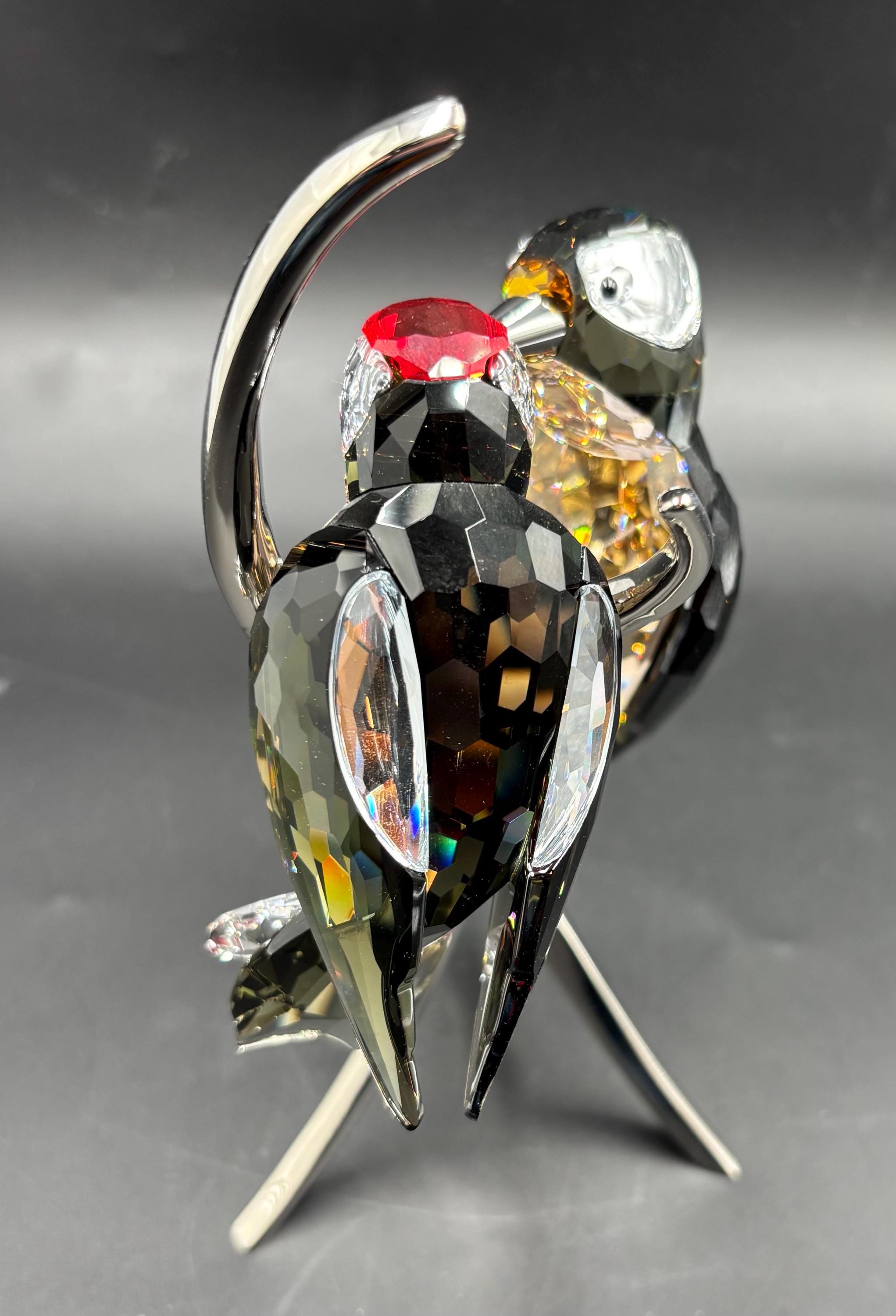Artist Signed Retired Swarovski Woodpeckers 2009 Crystal Paradise