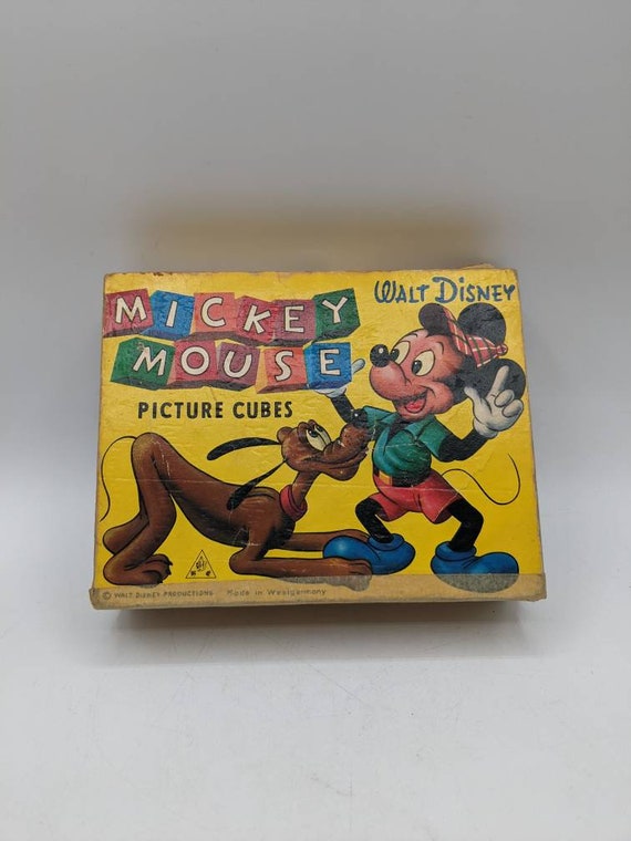 Vintage Mickey Mouse Picture Cubes Puzzles in Original Box