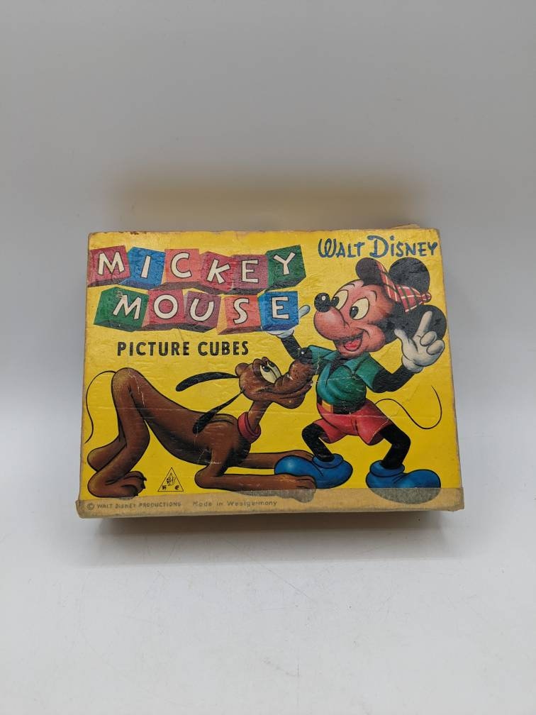 Vintage Mickey Mouse Picture Cubes Puzzles in Original Box W