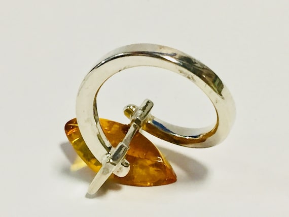 Baltic Amber Ring on Sterling Silver, Gorgeous Am… - image 3