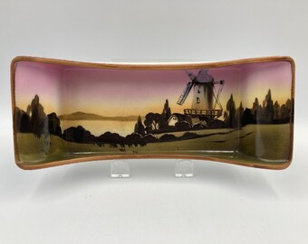 NIPPON Double-Handled Porcelain Tray with Windmill Design