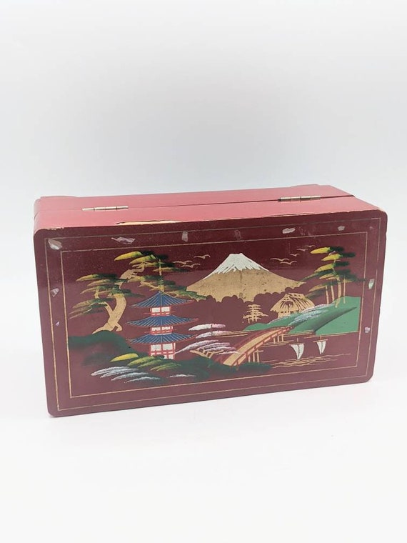 c. 1940s Vintage Asian Inspired Lacquered Musical… - image 2