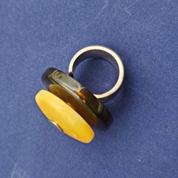Unique Genuine Baltic Amber Ring with Adjustable … - image 7