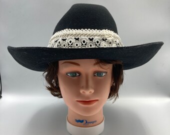 Black Vintage Rockmount Ranch Wear Western Cowboy Felt Hat