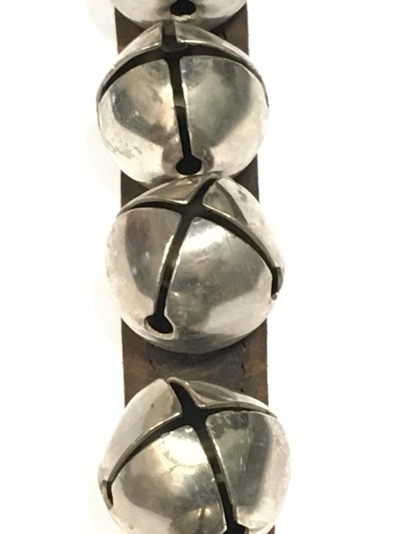 Vintage Metal Sleigh Bells on Leather Strap | Etsy