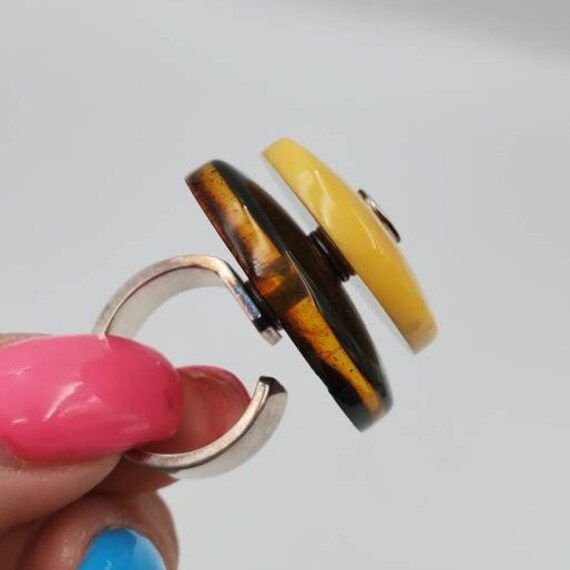 Unique Genuine Baltic Amber Ring with Adjustable … - image 5