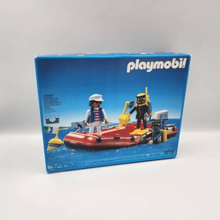 Vintage Playmobil Sports Divers With Raft, 1993 New in Box #3772
