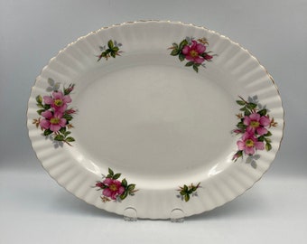 Royal Albert China Prairie Rose 13" Platter, made in England
