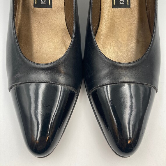Vintage Roberto Capucci Black Leather Pumps with … - image 7