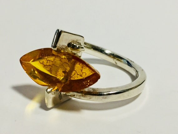 Baltic Amber Ring on Sterling Silver, Gorgeous Am… - image 4