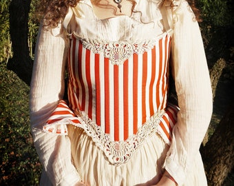 Striped cotton corset