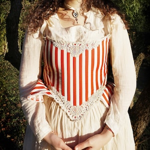Striped cotton corset