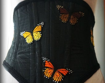 Black corset underbust with butterfly