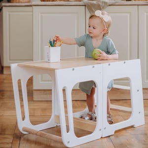 Montessori furniture kitchen chair learning stool, Kitchen tower, Kitchen safety tower, Kitchen stool Toddler step stool kids step stool