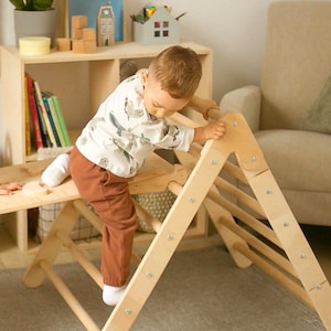 Toddler Playground, Montessori Climbing Set, Baby Birthday Gift, Wooden Climbing Set, Climbing Arch and Ramp, Montessori Slide,Climbing Arch