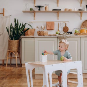 First birthday gift, 2-in-1 Convertible toddler step stool for kids, Montessori tower Kitchen tower, Montessori furniture Kids step stool