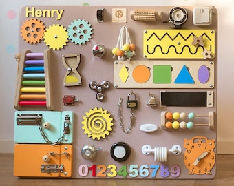 Baby busy board, Busy board for kids, Busy board 1 year old, Montessori board, Fast Shipping, Activity board for Toddler, Best gift toddler
