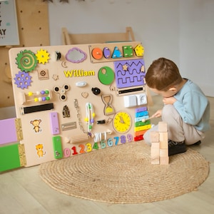 Tableau occupé de la meilleure qualité, Jouets d'activités Montessori, Puzzle en bois occupé, Tableau à loquet, Tableau Montessru pour bébé, Tableau occupé pour bébé