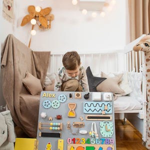 Wooden Sensory Toys Custom Niece Gift Educational Montessori Board For Kids Customized Busy Board Activity Toys 1st Birthday Gift for Kids