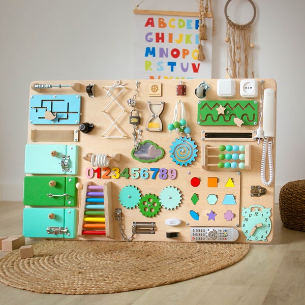 VENTE !!! Tableau d'activités Montessori, meilleur cadeau pour tout-petit, cadeau personnalisé pour tout-petit, tableau occupé pour bébé, panneau sensoriel pour tout-petit, tableaux occupés