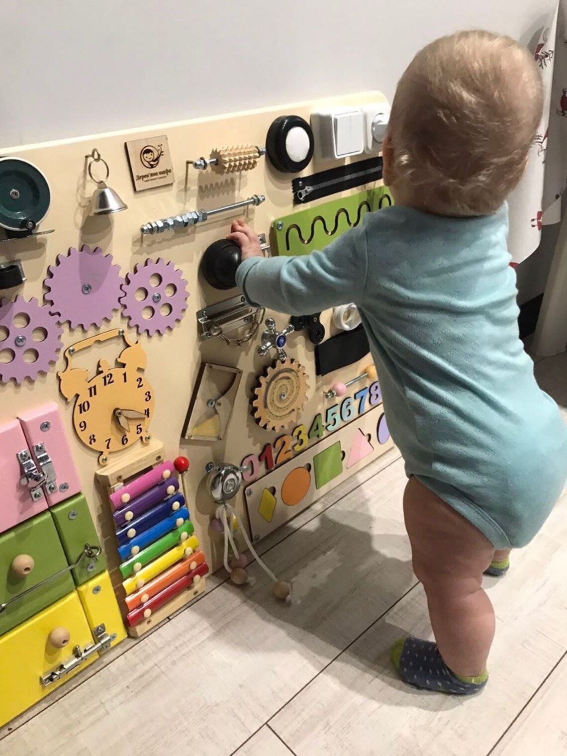 Montessori Aktivitätsbrett Mit Marienkäfer Design | 2-teiliges Set Für Feinmotorik & Frühes Lernen