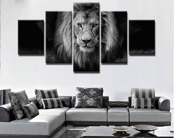 lion wall art etsy
