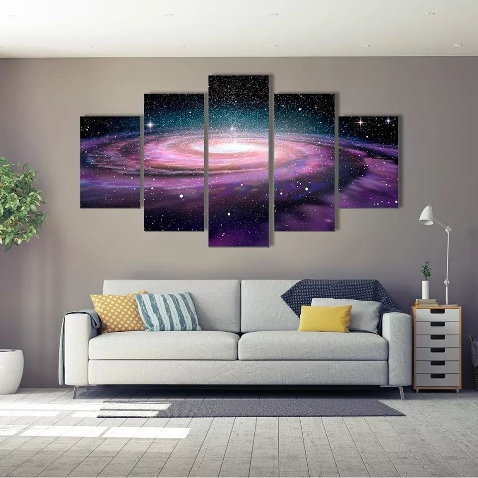 Universe Wall Art Stars Canvas Art Galaxy Wall Decor Space Etsy