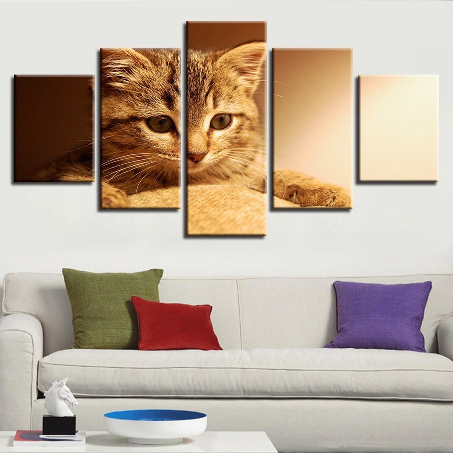 Kitten Wall Art Kitty Cat Canvas Art Cat Wall Decor Cat Etsy