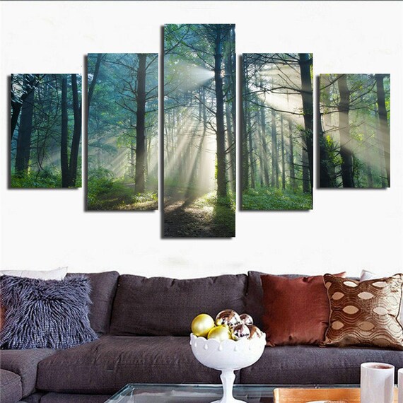 Forest Wall Art Decor Canvas Sun Ray - Forest Wall Art Framed Forest Wall Art Decor Canvas Sun Ray - Forest Wall Art Framed