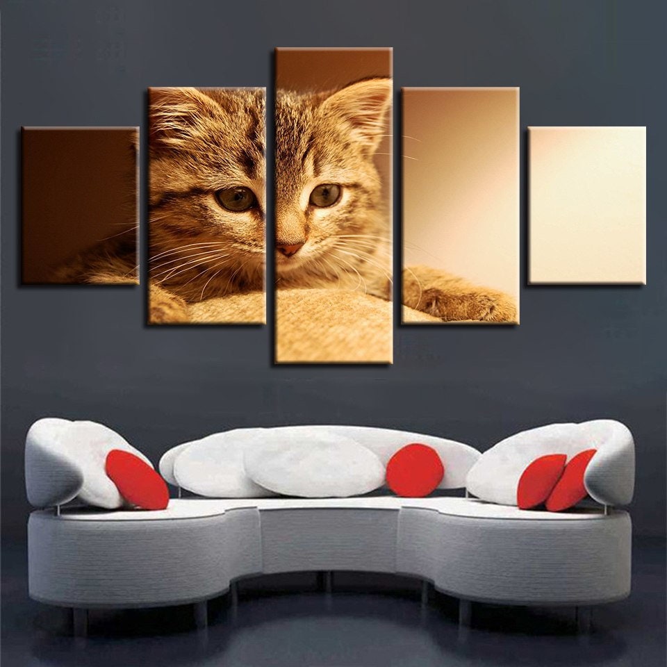 Kitten Wall Art Kitty Cat Canvas Art Cat Wall Decor Cat Etsy