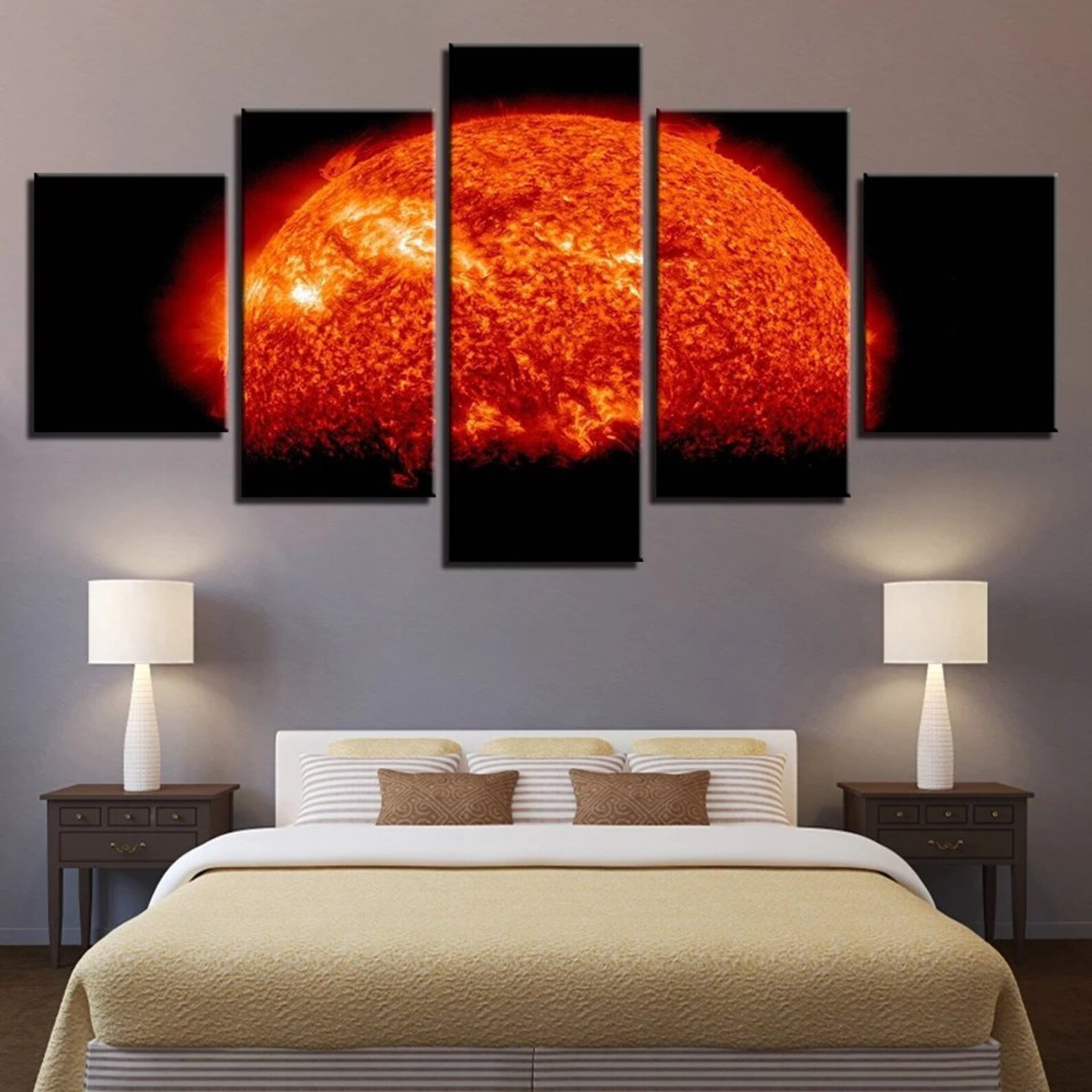 Sun Wall Art Space Canvas Art Sun Wall Decor Universe Wall Etsy