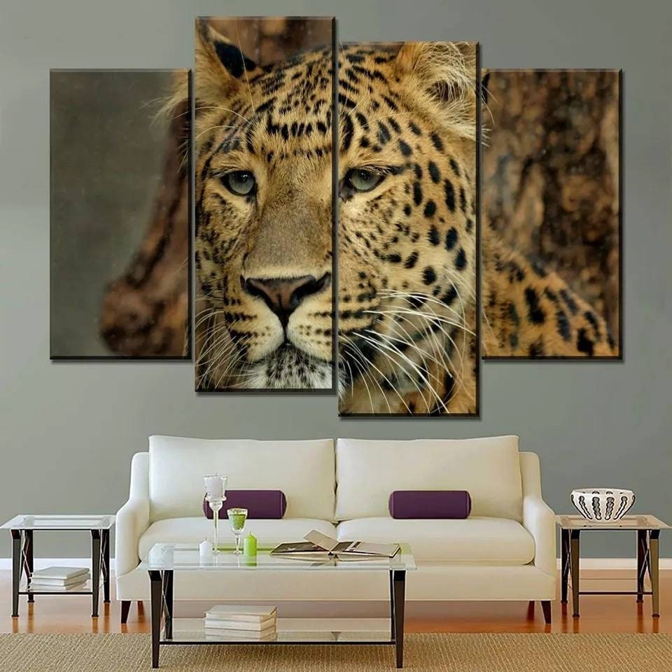 Leopard Wall Art Leopard Canvas Art Animal Wall Decor Wild | Etsy