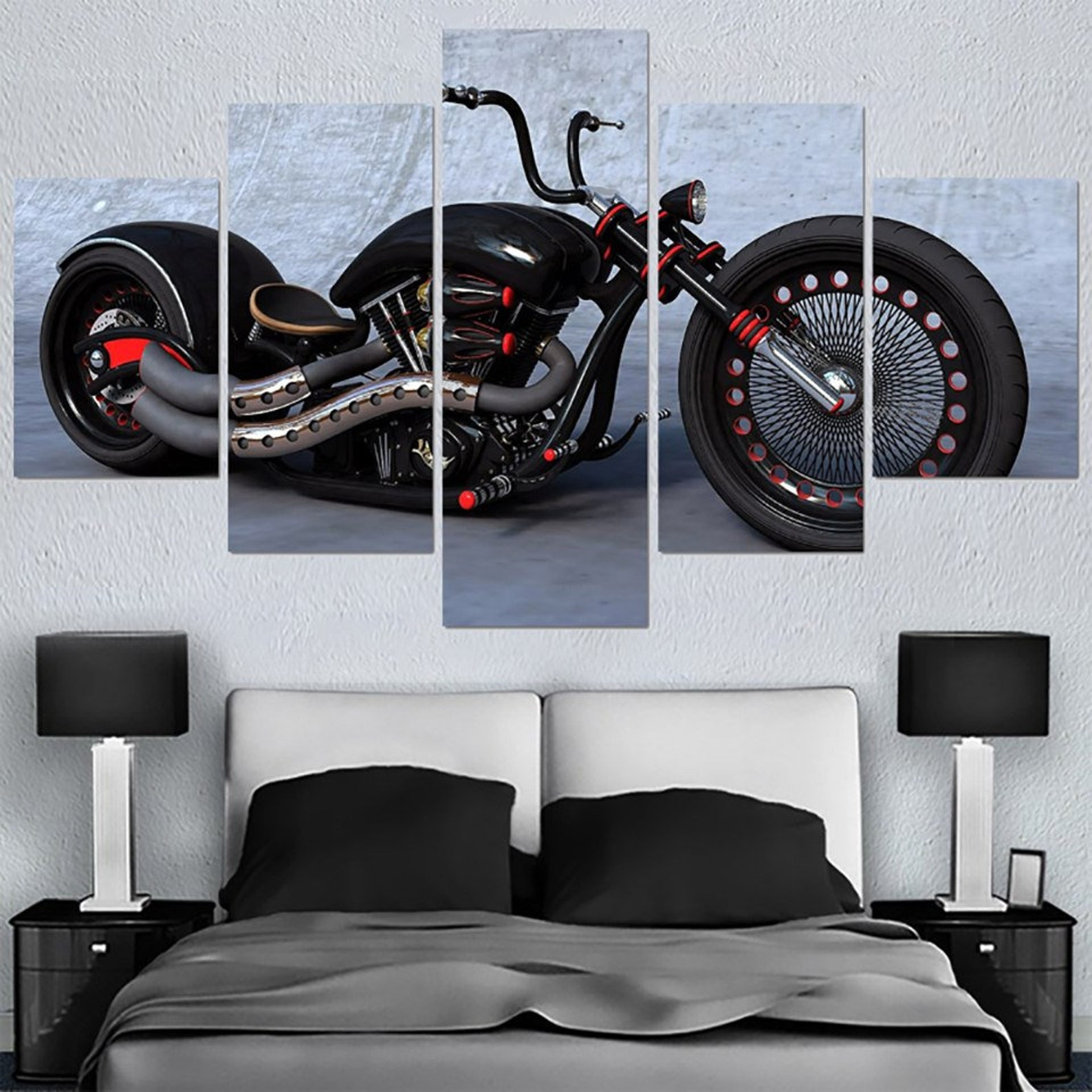 Motorcycle Canvas Art Motorcycle Wall Art Motorcycle Wall | Etsy