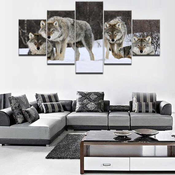 Wolf Wall Decor Wolf Canvas Art Wolf Wall Art Wolf Canvas Etsy