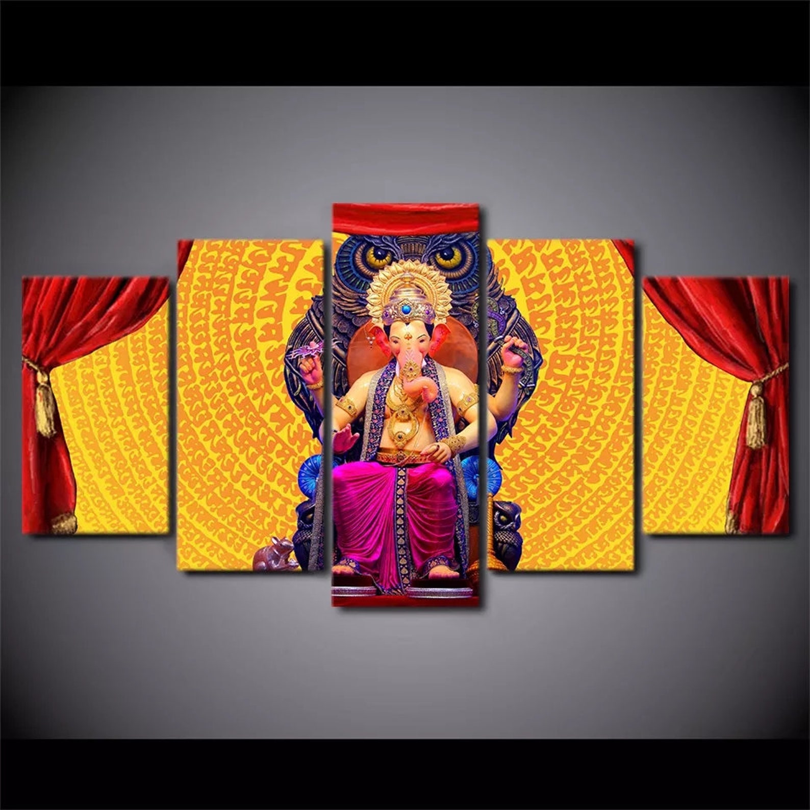 Ganesha Wall Art Ganesha Large Canvas Set. Hindu Home Decor Etsy
